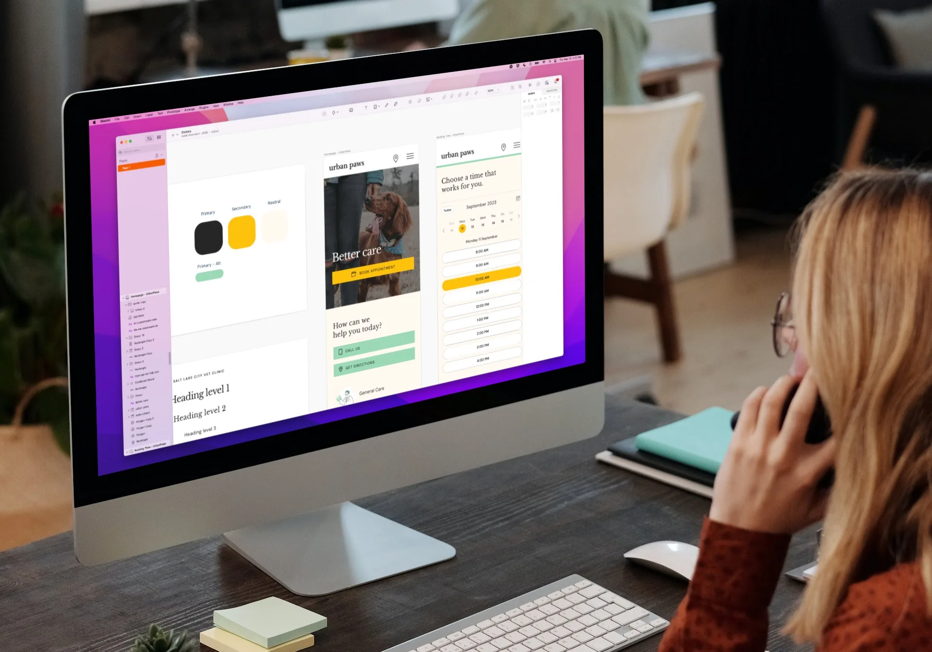 A designer working on website mockups